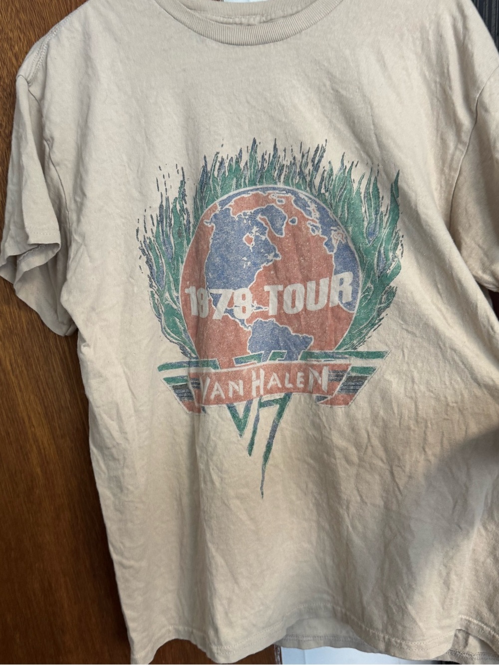 Van Halen 1978 Tour Graphic Tee - Beige with Multicolor Print